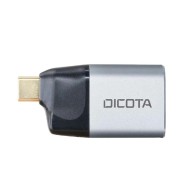 محول DICOTA USB-C إلى DisplayPort Mini Adapter, يدعم دقة 8K ويوفر توصيل الطاقة Power Delivery حتى 100W, دعم التشغيل الفوري - فضي 