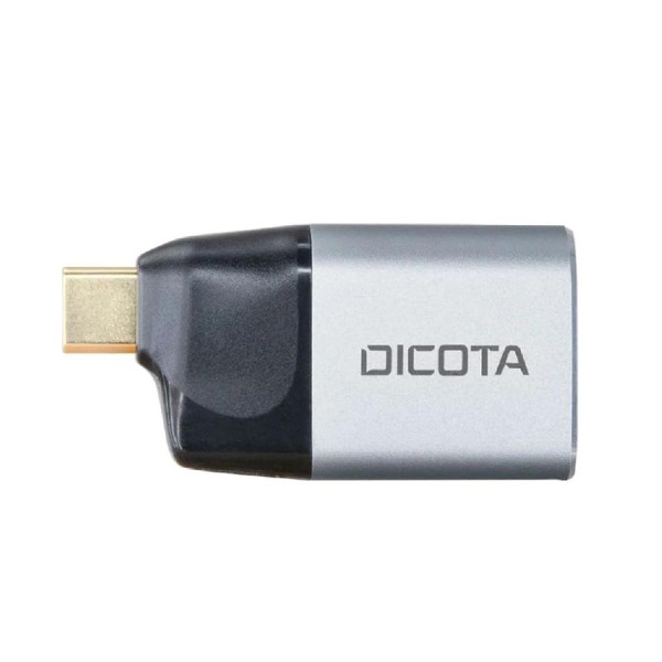محول DICOTA USB-C إلى DisplayPort Mini Adapter, يدعم دقة 8K ويوفر توصيل الطاقة Power Delivery حتى 100W, دعم التشغيل الفوري - فضي