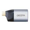 محول DICOTA USB-C إلى Ethernet Mini Adapter,  دعم شبكة Gigabit Ethernet بسرعة تصل إلى 1000 مب/ثا, يوفر توصيل الطاقة Power Delivery حتى 100W, دعم التشغيل الفوري - فضي