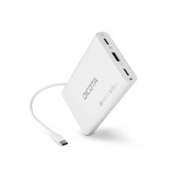 شاحن مكتبي DICOTA D32056, قدرة 65 واط, يدعم منفذين USB-C ومنفذ USB-A, توزيع ذكي للطاقة,  يدعم الشحن السريع - أبيض 