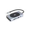وحدة الشحن والتوصيل متعددة الوظائف DICOTA USB-C 10-in-1, شحن لاسلكي بقدرة تصل إلى 15 واط, منافذ متعددة للأجهزة الطرفية, منفذ شبكة Ethernet RJ-45 - فضي