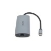 وحدة التوصيل DICOTA USB-C 8-in-1, مخرج HDMI بدقة 4K, ب 3 × منافذ USB-A ومنفذ USB-C, منفذ شبكة RJ-45, قارئ بطاقات SD و microSD, دعم توصيل الطاقة PD حتى 100 واط - فضي