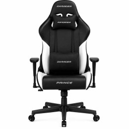 كرسي قيمنق DXRacer Prince Series P132 - تصميم مريح - دعم قطني بذاكرة - أسود/أبيض