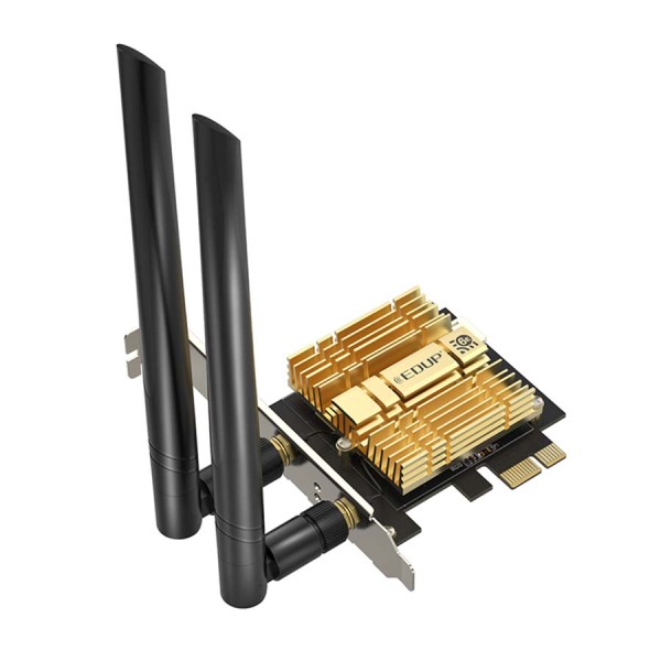 EP-9651GS  كرت شبكة داخلي AX210 بمنفذ PCIe من EDUP  يدعم وايفاي 6 إي ثلاثي النطاق و بلوتوث 5.2