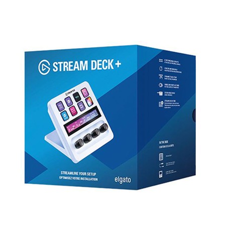Elgato Stream Deck + Control surface, 8 customizable LCD keys, 4 multifunction 360° rotary dials, Integrated LCD touch panel, USB-C - WHITE Elgato Stream Deck + Control surface, 8 customizable LCD keys, 4 multifunction 360° rotary dials, Integrated LCD touch panel, USB-C - WHITE