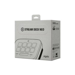 لوحة تحكم احترافية Elgato Stream Deck Neo, مع 8 مفاتيح LCD قابلة للتخصيص, تنفيذ أوامر متعددة, متوافقة مع برامج البث المختلفة, توصيل عبر USB-C - أبيض