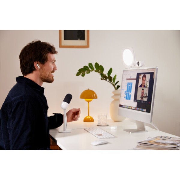 إضاءة  Elgato Key Light Neo, إضاءة LED ناعمة ومحسّنة للوجه والكاميرا, تحكم سهل في السطوع حتى 1000 شمعة, توصيل USB-A / USB-C / مزود طاقة خارجي - أبيض