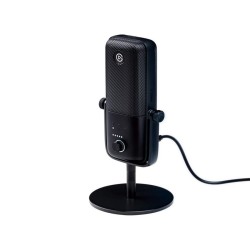 ميكروفون احترافي Elgato Wave:3, مايك مكثف (Condenser) بتقنية Clipguard, مخرج سماعة رأس 3.5 مم, تحكم عبر برنامج Wave Link, توصيل عبر USB-C - أسود