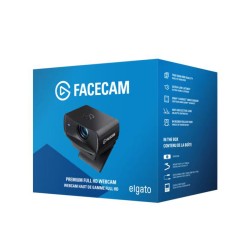 كاميرا احترافية Elgato Facecam MK.2, دقة تصوير Full HD 1080p, معدل تصوير يصل إلى 60 إطارًا في الثانية,  مستشعر Sony CMOS, عدسة زجاجية ثابتة التركيز, توصيل USB-C - أسود 