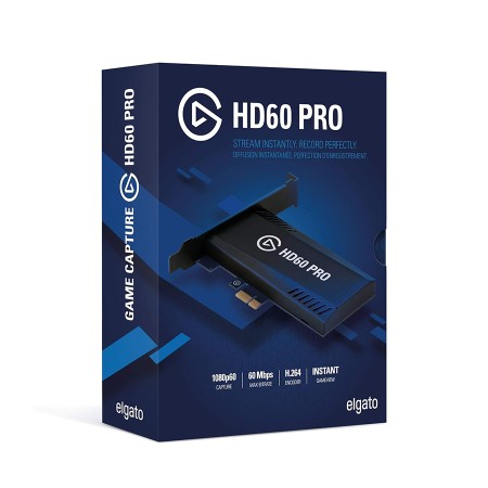 Elgato HD60 Pro internal PCIe capture card, 1080p at 60 FPS, Lag-free HDMI passthrough, H.264 encoding, Flashback Recording - BLACK Elgato HD60 Pro internal PCIe capture card, 1080p at 60 FPS, Lag-free HDMI passthrough, H.264 encoding, Flashback Recording - BLACK