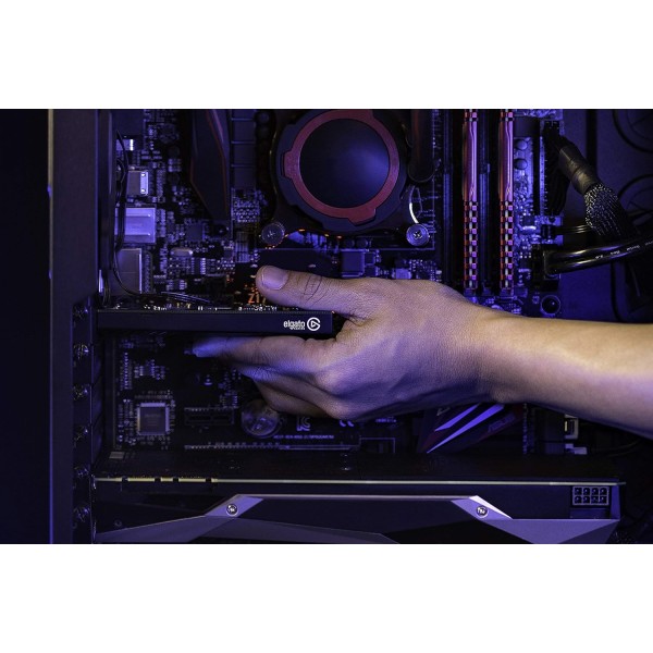 كرت تسجيل فيديو داخلي Elgato HD60 Pro, بطاقة داخلية منفذ PCIe, تسجيل الألعاب بدقة 1080p بمعدل 60 إطارًا في الثانية, ترميز H.264,  دعم Flashback Recording - أسود