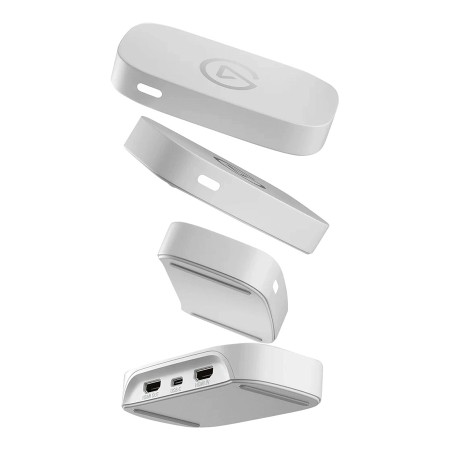 جهاز تسجيل خارجي Elgato Game Capture Neo,  تسجيل وبث الألعاب بجودة Full HD 1080p, تصميم Plug & Play, متوافق مع برامج البث الشهيرة مثل OBS Studio, يعمل عبر USB - أبيض