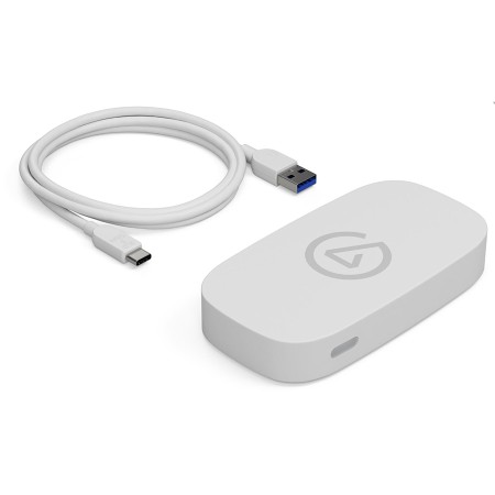 جهاز تسجيل خارجي Elgato Game Capture Neo,  تسجيل وبث الألعاب بجودة Full HD 1080p, تصميم Plug & Play, متوافق مع برامج البث الشهيرة مثل OBS Studio, يعمل عبر USB - أبيض