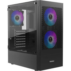 GAMING CASE  GAMDIAS TALOS E3 Mesh TEMP-GLASS  MID TOWER ATX  4x ARGB FANS - BLACK  GAMING CASE  GAMDIAS TALOS E3 Mesh TEMP-GLASS  MID TOWER ATX  4x ARGB FANS - BLACK
