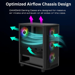 GAMING CASE GAMDIAS ATHENA M6 LITE Mesh TEMP-GLASS MID TOWER ATX 4x ARGB FANS -BLACK GAMING CASE GAMDIAS ATHENA M6 LITE Mesh TEMP-GLASS MID TOWER ATX 4x ARGB FANS -BLACK