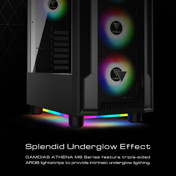كيس ألعاب GAMDIAS ATHENA M6 LITE Mesh – متوسط الحجم مع زجاج مقسّى و4 مراوح ARGB كيس ألعاب GAMDIAS ATHENA M6 LITE Mesh – متوسط الحجم مع زجاج مقسّى و4 مراوح ARGB