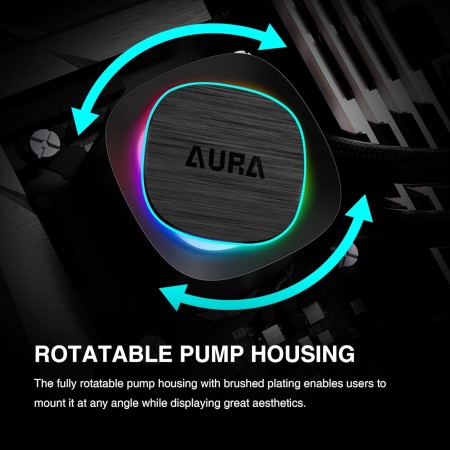  LIQUID COOLER GAMDIAS AURA GL240 V2 AIO GAMING ARGB  - BLACK