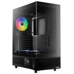 Pc Case GAMDIAS ATLAS E1 ,Mid-Tower ,MID TOWER ATX CASE 3x ARGB FANS ,Digital display screen ,Optimized airflow design - Black