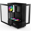صندوق احترافي GAMDIAS ATLAS E1، من نوع Mid-Tower، كيس ATX متوسط الحجم مزود بثلاث مراوح ARGB، شاشة عرض رقمية، وتصميم محسّن لتدفق الهواء - اسود