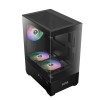 صندوق احترافي GAMDIAS Aura GC9M, يدعم لوحات Mini-ITX وMicro-ATX, يدعم 3 مراوح 120 ملم ARGB - أسود