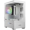 GAMDIAS Aura GC9M compact micro-tower case, supports Mini-ITX and Micro-ATX motherboards, 3 × 120mm ARGB Fans - WHITE
