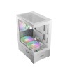 صندوق احترافي GAMDIAS Aura GC9M, يدعم لوحات Mini-ITX وMicro-ATX, يدعم 3 مراوح 120 ملم ARGB - أبيض