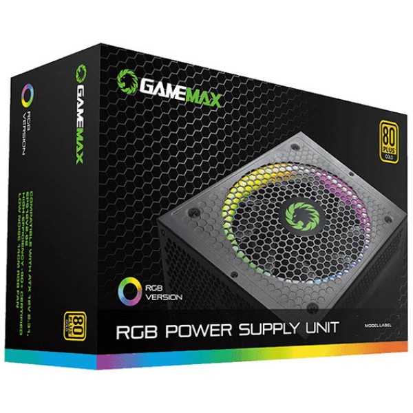 GAMEMAX RGB1050 1050W FULL-MOD POWER SUPPLY 80PLUS GOLD - باور سبلاي قيم ماكسجولدد منفصل الكيابل