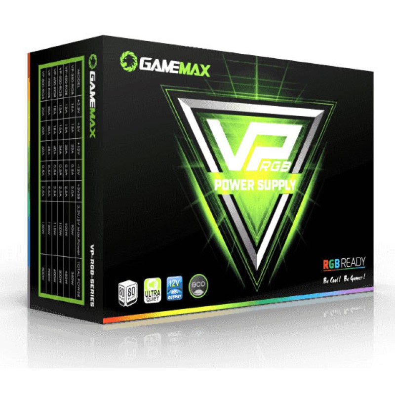 GAMEMAX VP800 RGB 800W POWER SUPPLY 80+ BRONZE