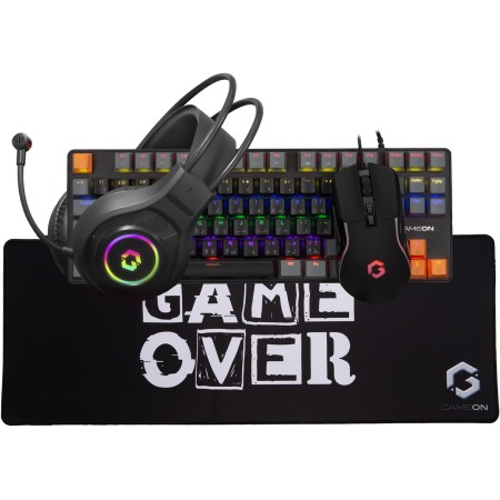 GAMEON  Gaming Bundle  MECHANICHAL KEYBOARD MOUSE HEADESET  MOUSEPAD 4 IN 1 COMBO - BLACK