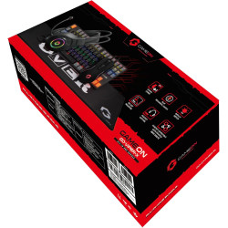 حزمة الألعاب المتكاملة من GAMEON – لوحة مفاتيح ميكانيكية + فأرة + سماعة رأس + وسادة ماوس (4 في 1) – أسود