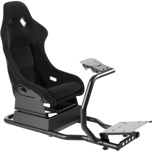 GAMEON Racing Simulator Cockpit With Gear Shifter Mount - Black