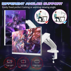 GAMEON MECHANICAL SPRING MONITOR DUAL ARM 17 - 32 inch - WHITE GAMEON MECHANICAL SPRING MONITOR DUAL ARM 17 - 32 inch - WHITE