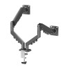 GAMEON GO-5550 Gas-mechanical Dual Monitor Arm, support 17 to 32 inch each, weight up to 8–10 kg each , VESA mount - BLACK GAMEON GO-5550 Gas-mechanical Dual Monitor Arm, support 17 to 32 inch each, weight up to 8–10 kg each , VESA mount - BLACK