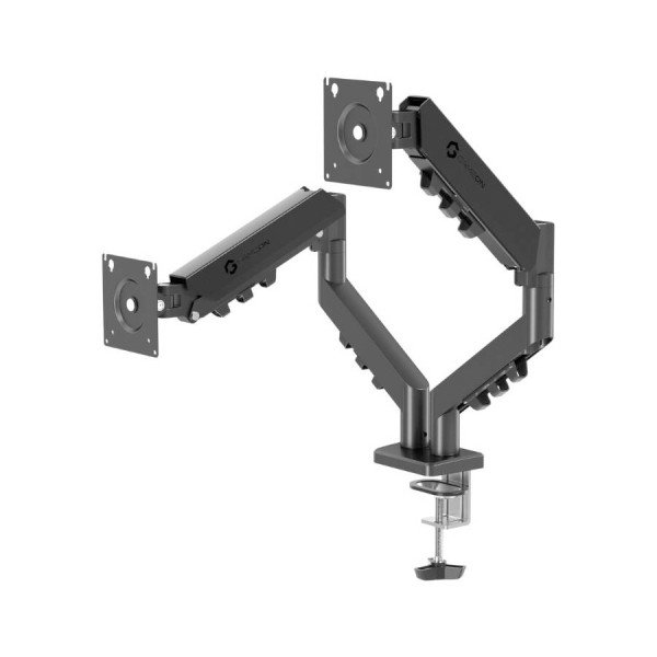GAMEON GO-5550 Gas-mechanical Dual Monitor Arm, support 17 to 32 inch each, weight up to 8–10 kg each , VESA mount - BLACK GAMEON GO-5550 Gas-mechanical Dual Monitor Arm, support 17 to 32 inch each, weight up to 8–10 kg each , VESA mount - BLACK