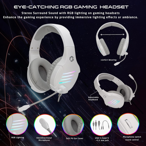 GAMEON AiO Gaming Bundle MECHANICHAL KEYBOARD MOUSE|HEADEST MOUSEPAD 4 IN 1 COMBO - WHITE GAMEON AiO Gaming Bundle MECHANICHAL KEYBOARD MOUSE|HEADEST MOUSEPAD 4 IN 1 COMBO - WHITE