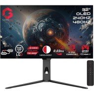 شاشة ألعاب GAMEON Signature X Series 32" OLED مزدوجة التبديل 4K UHD 240Hz/FHD 480Hz، 0.03ms – أسود