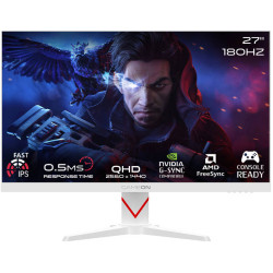 شاشة احترافية للالعاب - قيم اون دومينيتور 27 بوصة QHD هيرتز 180- IPS و زمن استجابة 0.5ms - تدعم بلايستيشن 5 - أبيض