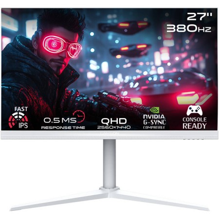 Gaming Monitor GAMEON ARCTIC PRO SERIES 27-inch QHD (2560 × 1440)- FAST IPS - 380Hz- 0.5MS - PS5 - WHITE Gaming Monitor GAMEON ARCTIC PRO SERIES 27-inch QHD (2560 × 1440)- FAST IPS - 380Hz- 0.5MS - PS5 - WHITE