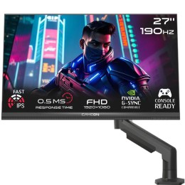 شاشة جيم اون قيمنق العاب - مقاس 27 بوصة - دقة FHD - تردد 190Hz - استجابة 0.5ms - HDMI 2.1 -  مع ذراع حامل شاشة