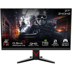  شاشة احترافية للالعاب - قيم اون27 بوصة QHD هيرتز 240- IPS و زمن استجابة 0.5ms - تدعم بلايستيشن 5 - أسود 