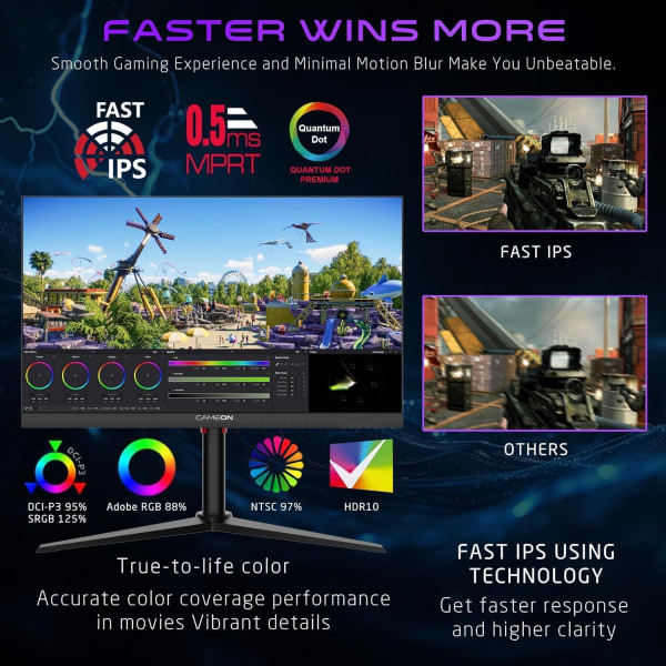 شاشة الألعاب  GAMEON GOSX27B 27 4k بوصة – سلسلة Switch X – باللون الأسود