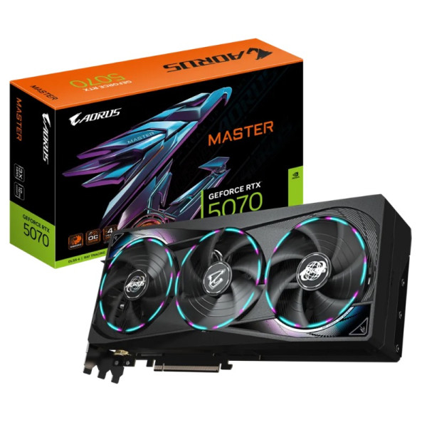 كرت شاشة قوي للألعاب جيجابايت جيفورس RTX 5070 أيوروس ماستر 12GB GDDR7 كرت شاشة قوي للألعاب جيجابايت جيفورس RTX 5070 أيوروس ماستر 12GB GDDR7