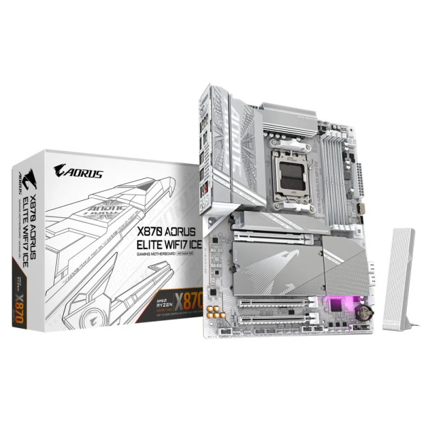 GAMING MOTHERBOARD GIGABYTE X870 AORUS ELITE WIFI7 ICE  D5 WiFi 7|BT | AM5 - WHITE