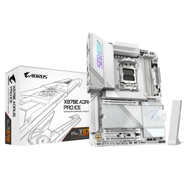 Gaming Motherboard GIGABYTE X870E AORUS PRO ICE  DDR5  Wi-Fi 7  AM5 – White Edition