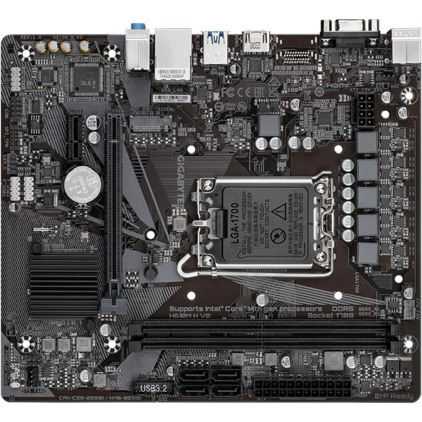 Gaming Motherboard GIGABYTE H610M H V2 DDR5  – Reliable Performance for Intel LGA 1700