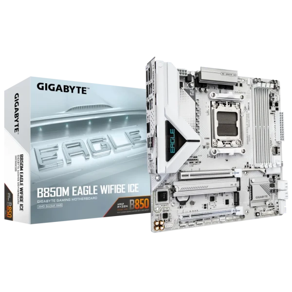 GAMING Motherboard  GIGABYTE B850M EAGLE ICE | DDR5 | Wi-Fi 6E | AM5 – White