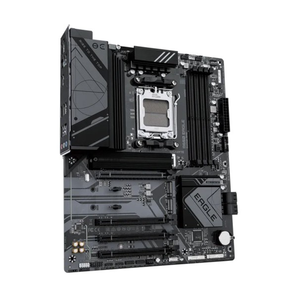 لوحة أم GIGABYTE B650 EAGLE AX، تدعم معالجات AMD Ryzen™ بمنفذ AM5، عامل الشكل ATX، مزودة بشبكة Wi-Fi 6E مدمجة – اسود