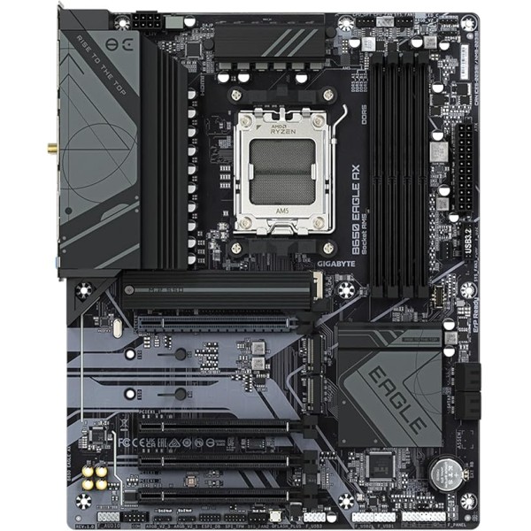 Motherboard GIGABYTE B650 EAGLE AX ,AMD Ryzen™ processors with AM5 socket ,Factor ATX ,Built-in Wi-Fi 6E - Black Motherboard GIGABYTE B650 EAGLE AX ,AMD Ryzen™ processors with AM5 socket ,Factor ATX ,Built-in Wi-Fi 6E - Black