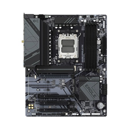 لوحة أم GIGABYTE B650 EAGLE AX، تدعم معالجات AMD Ryzen™ بمنفذ AM5، عامل الشكل ATX، مزودة بشبكة Wi-Fi 6E مدمجة – اسود لوحة أم GIGABYTE B650 EAGLE AX، تدعم معالجات AMD Ryzen™ بمنفذ AM5، عامل الشكل ATX، مزودة بشبكة Wi-Fi 6E مدمجة – اسود