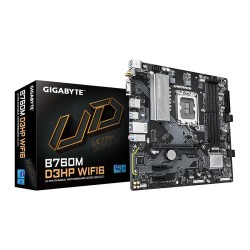 لوحة أم احترافية GIGABYTE B760M D3HP WIFI6, مقبس ‎LGA 1700‎, مقاس مايكرو M, تدعم حتى ‎128GB‎ عبر 4 منافذ RAM DDR5, وايفاي 6 بلوتوث 5.3 - أسود 